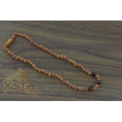 Raw amber necklace for babies with round beads
